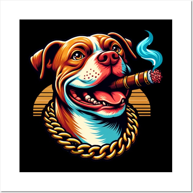 The Dog Life Pitbull Cigar Wall Art by MugMusewear